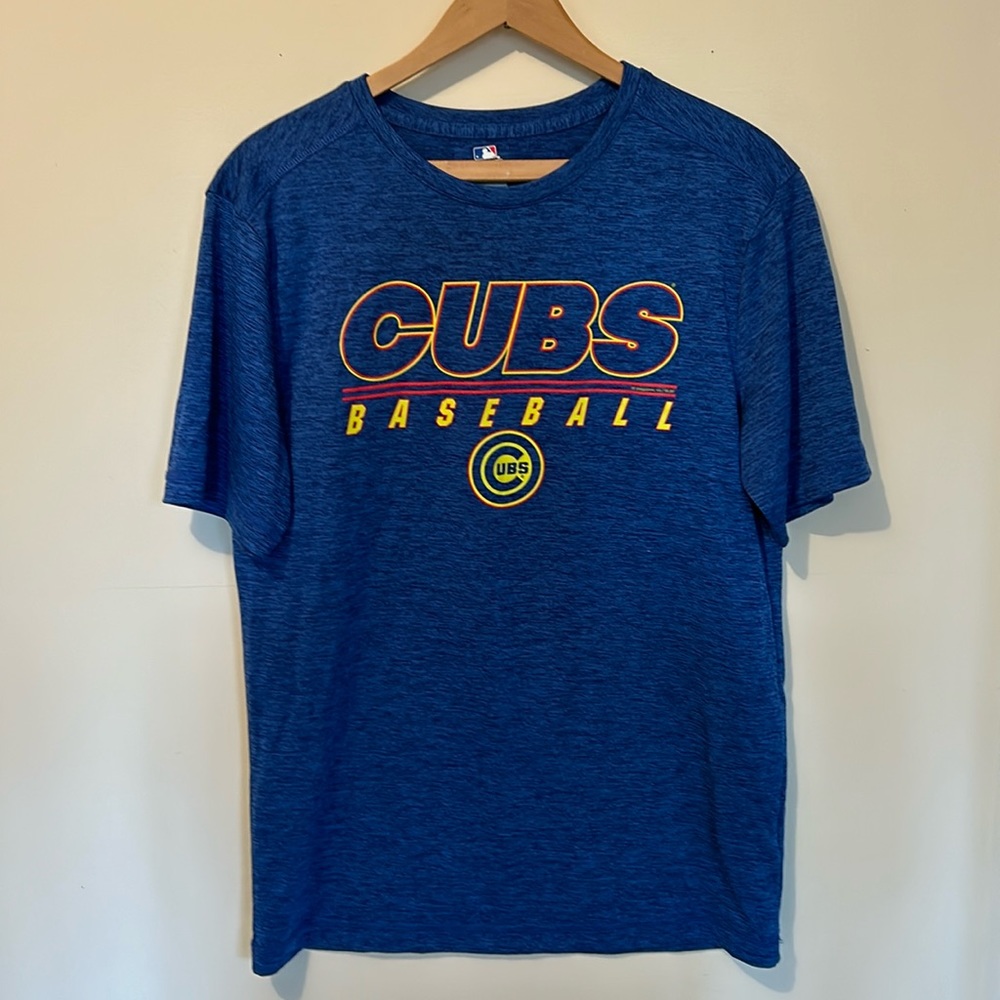 MLB Chicago Cubs Men's Blue Team Baseball Logo Short Sleeve T-Shirt Size Small